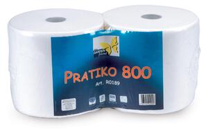 Set 2 Rotoli Carta Asciugamani di Pura Cellulosa 2 Veli 800 Strappi