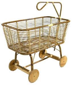 Culla per Bambini in Rattan Ruote in Legno Norma