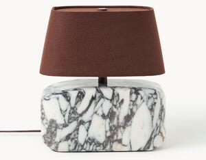 Lampada da tavolo piccola con base in marmo Calacatta Viola Maleo