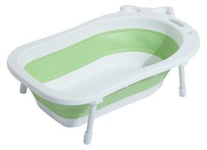 Vaschetta Bagnetto per Neonati Pieghevole Bianco e Verde 89x53.5x38 cm