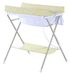 Fasciatoio Pieghevole Multiuso con Vaschetta Bagnetto per Neonati in Plastica Atossica 85x70x92 cm