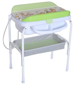 Fasciatoio con Vaschetta per Neonati Verde 81x53x102 cm