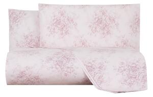 Copripiumino Con Federe In Percalle Dafne 255X205 + 2 Federe50X80 Bellora Floreale Rosa Caleffi