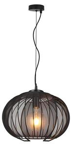 V-TAC Lampadario a Sospensione E27 60W Diffusore Tessile Ø400mm Nero Opaco 24116