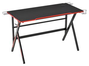 Scrivania da Gaming 120x60x76 cm in MDF e Metallo Nero