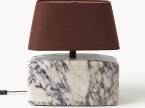 Lampada da tavolo con base in marmo Calacatta Viola Maleo
