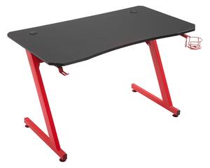 Scrivania Gaming 120x65x74,5 cm in Legno e Acciaio Rosso e Nera
