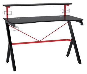 Scrivania Gaming con Ripiano Monitor 120x60x97 cm in MDF e Metallo Nero