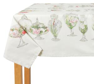 Tovaglia Da Cucina In Raso Di Cotone Vasi Di Fiori 150X260 Mirabello Floreale Multicolor Caleffi