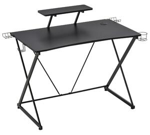 Scrivania da Gaming 106x60x93,5 cm con Ripiano in MDF e Metallo Nero