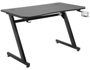 Scrivania Gaming 120x65x74,5 cm in MDF e Acciaio Nera