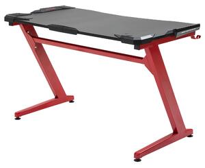 Scrivania Gaming 122x66x96 cm in Metallo e Legno Nero e Rosso
