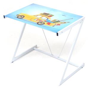Scrivania 90x55xH74 cm in Vetro Picture Car