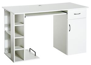 Scrivania da Ufficio Porta PC con Ripiano Tastiera Bianco 74x120x60 cm