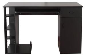 Scrivania da Ufficio Porta PC con Ripiano Tastiera Nera 120x60x74 cm