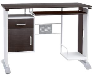 Scrivania da Ufficio Porta PC Cassetti in Legno Marrone 100x52x75 cm