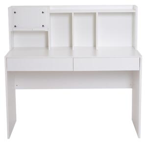 Scrivania da Ufficio in Legno 5 Scomparti e 2 Cassetti Bianco 120x60x115 cm