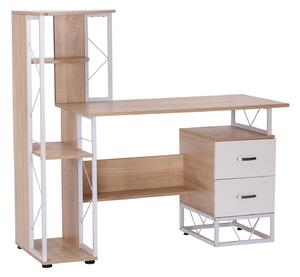 Scrivania da Ufficio Porta PC con Scaffale 133x55x123 cm
