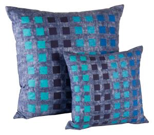 Cuscino D'arredo In Percalle Museum 40x40 Carrara Moderno Blu Caleffi