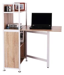 Scrivania da Ufficio Angolare per Computer Estraibile in Legno MDF