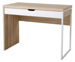 Scrivania da Ufficio con Cassetto in Legno e Metallo 100x50x75 cm