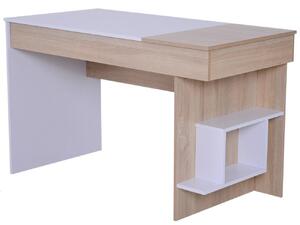 Scrivania da Ufficio Salvaspazio con Piano Sollevabile in Legno Bianco 120x60x74 cm