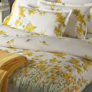 Copripiumino Con Federe In Percalle Mimose Piazza E Mezza - 200X255 + 1 Federa 50X80 Mirabello Floreale Giallo Caleffi