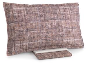 Completo Lenzuola In Percalle Boucle' Matrimoniale - 250X290 175X205 + 2 Federe 50X80 Trussardi Moderno Rosa Caleffi