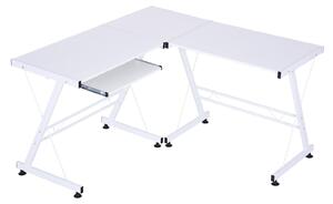 Scrivania da Ufficio Grande ad Angolo in Acciaio e MDF 130x130x73.5 cm Bianca