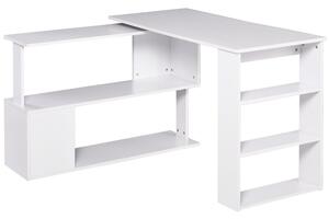 Scrivania da Ufficio ad Angolo in Legno 120x100x74 cm Bianca
