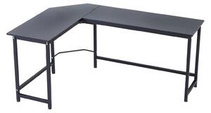 Scrivania da Ufficio ad Angolo 168x120x75 cm in Legno e Metallo Nero