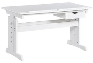 Scrivania da Ufficio con Ripiano Inclinabile e Altezza Regolabile in MDF 109x55x63,6 cm Bianca