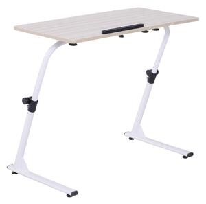 Scrivania Tavolino Porta Pc da Ufficio in Legno e Metallo 80x40x45-65.5 cm