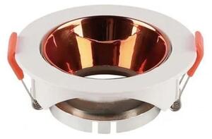 V-TAC VT-931 portafaretto led da incasso rotondo faretto GU10 colore bianco con riflettore oro rosa sku 6649