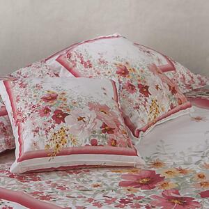 Cuscino D'arredo In Cotone Rose-carre'fleur 50x50 Mirabello Floreale Rosa Caleffi