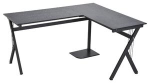 Scrivania da Ufficio Angolare 155x130x76 cm in Legno Nera