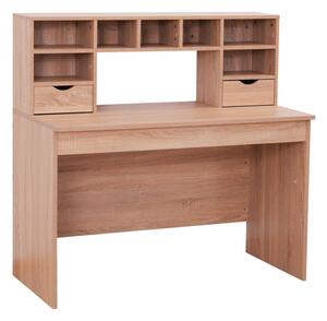 Scrivania Porta PC Design Classico con Cassetti in Legno Rovere 120x57x116 cm