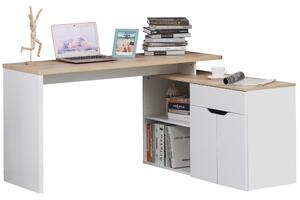Scrivania da Ufficio Angolare 2 Ripiani 140x117x76 cm in Legno