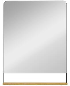 HOMCOM Specchio da Parete 80x60 cm con Mensola in Legno, Specchio Rettangolare Moderno con Cornice in Metallo, Nero | Aosom Italy