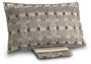 Completo Lenzuola In Percalle Whipcord Matrimoniale - 250X290 175X205 + 2 Federe 50X80 Trussardi Geometrico Verde Caleffi