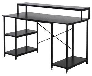 Scrivania da Ufficio con Ripiano 140x60x93 cm in Acciaio Nera
