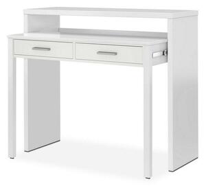Scrivania Consolle Allungabile 2 Cassetti 98,5x36x87,5 cm in Legno Bianco