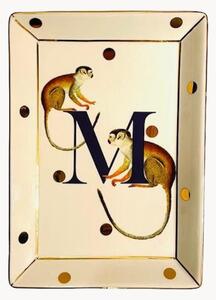 Vassoio decorativo in Fine Bone China Monkey