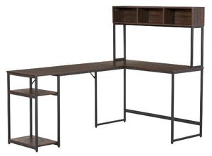 Scrivania Angolare da Ufficio 170x120x140 cm in Metallo e Legno Noce e Nero