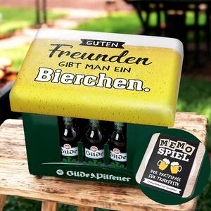 BIERCHEN - Cuscino + gioco di memoria con sottobicchieri - per cassa di birra