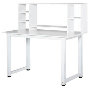 Scrivania con Scaffale 120x60x125 cm in Legno Bianco