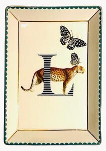Vassoio decorativo in Fine Bone China Leopard