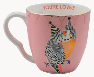 Tazza in Fine Bone China Parrots With Hats