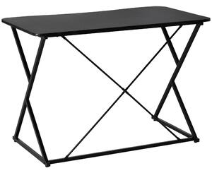 Scrivania da Ufficio Compatta 100x60x75,5 cm in Metallo e MDF Nera
