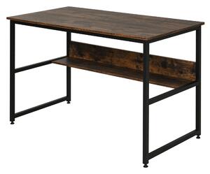 Scrivania da Ufficio 120x60x75 cm in Metallo e Legno Marrone Rustico
